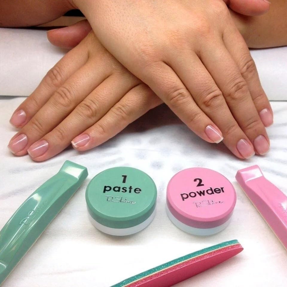 QLS P.Shine being applied to natural nails showing easy at-home use benefit