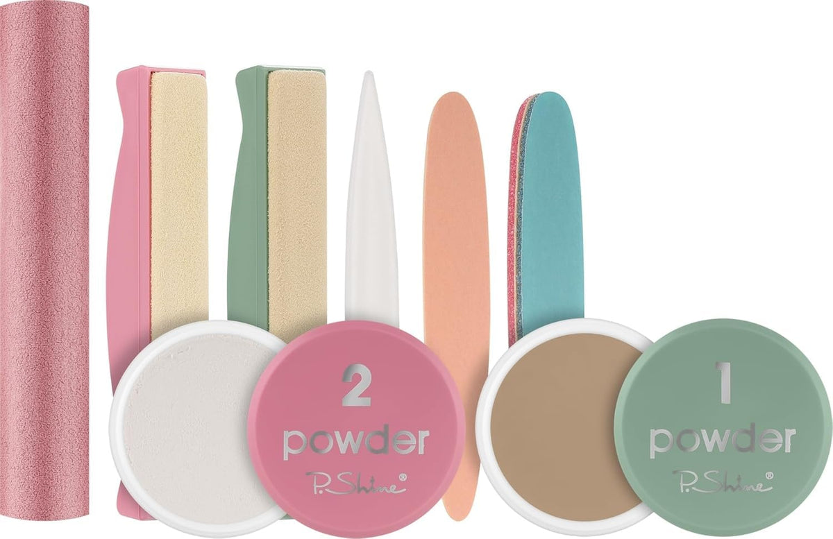 QLS P.Shine kit beside ruler showing 7.2 mL scale and complete contents