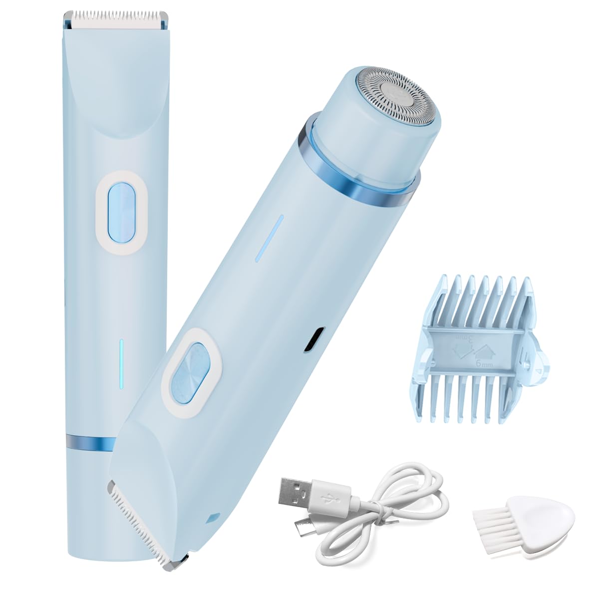 QLWQ front view of trimmer showing dual heads and ergonomic grip for easy control