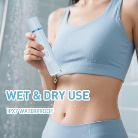 QLWQ trimmer next to smartphone showing compact travel-friendly size