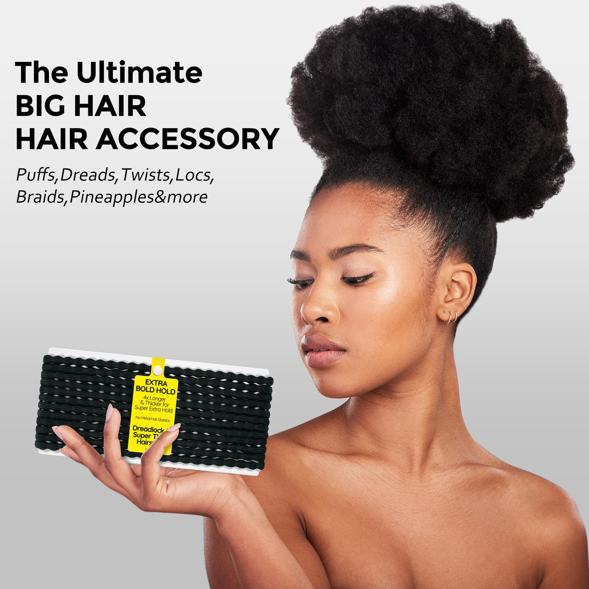 Qooocy lifestyle shot of woman wearing bun demonstrating comfortable secure hold