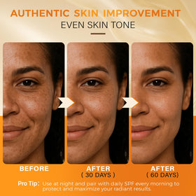 QOOQ label image listing kojic acid, vitamin C and retinol benefits