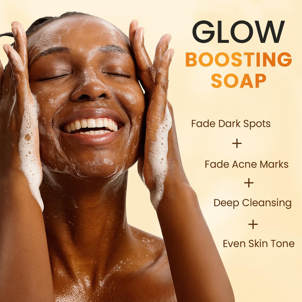 QOOQ close-up soap texture highlighting smooth lather and gentle cleanse