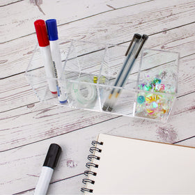 QPEY organizer in bathroom holding toothbrushes for tidy counters