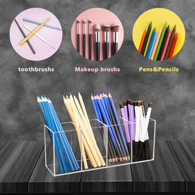 QPEY pen holder filled with brushes and pens for quick access