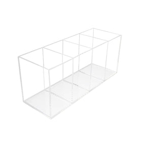 QPEY front view of clear pen holder showing organized storage benefit