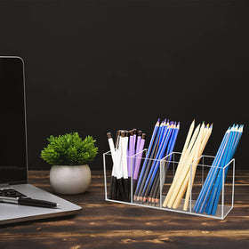 QPEY pen holder next to ruler showing compact size and scale