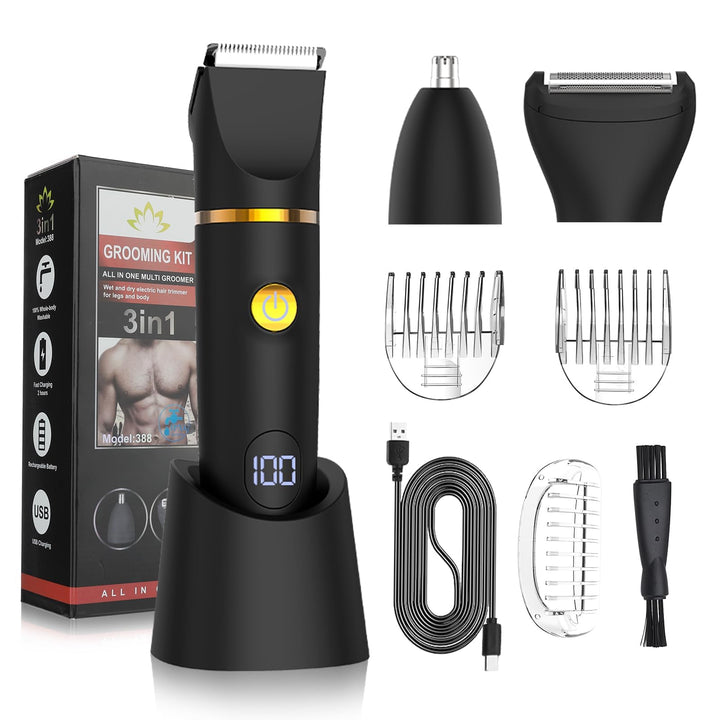 Qreeyx front view showing all heads and compact design for travel