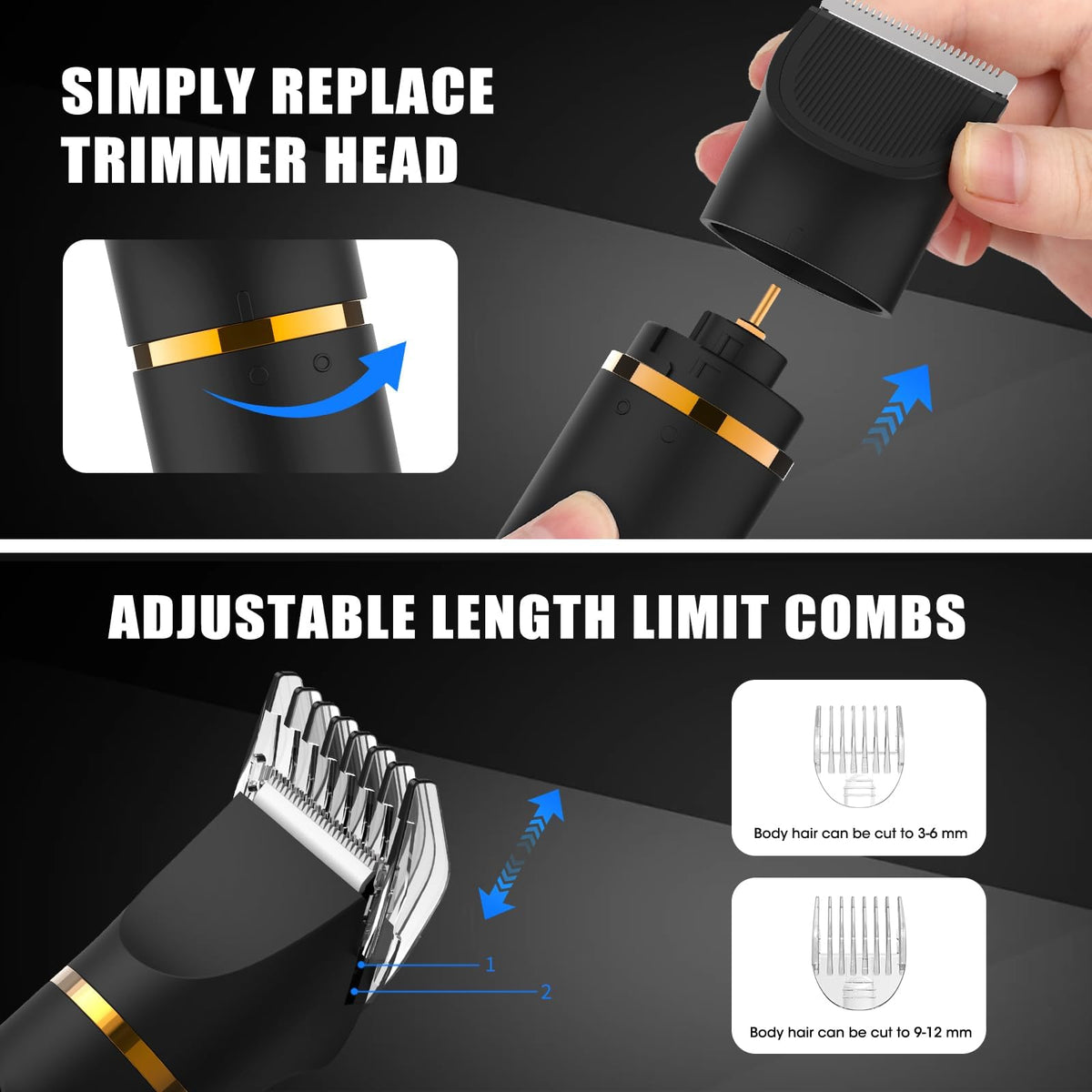 Qreeyx trimmer used in shower illustrating IPX6 waterproof benefit