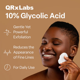 QRxLabs textured pad close-up showing gentle exfoliating surface for effective renewal