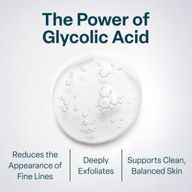 QRxLabs pad saturated with solution highlighting 10% glycolic acid potency benefits