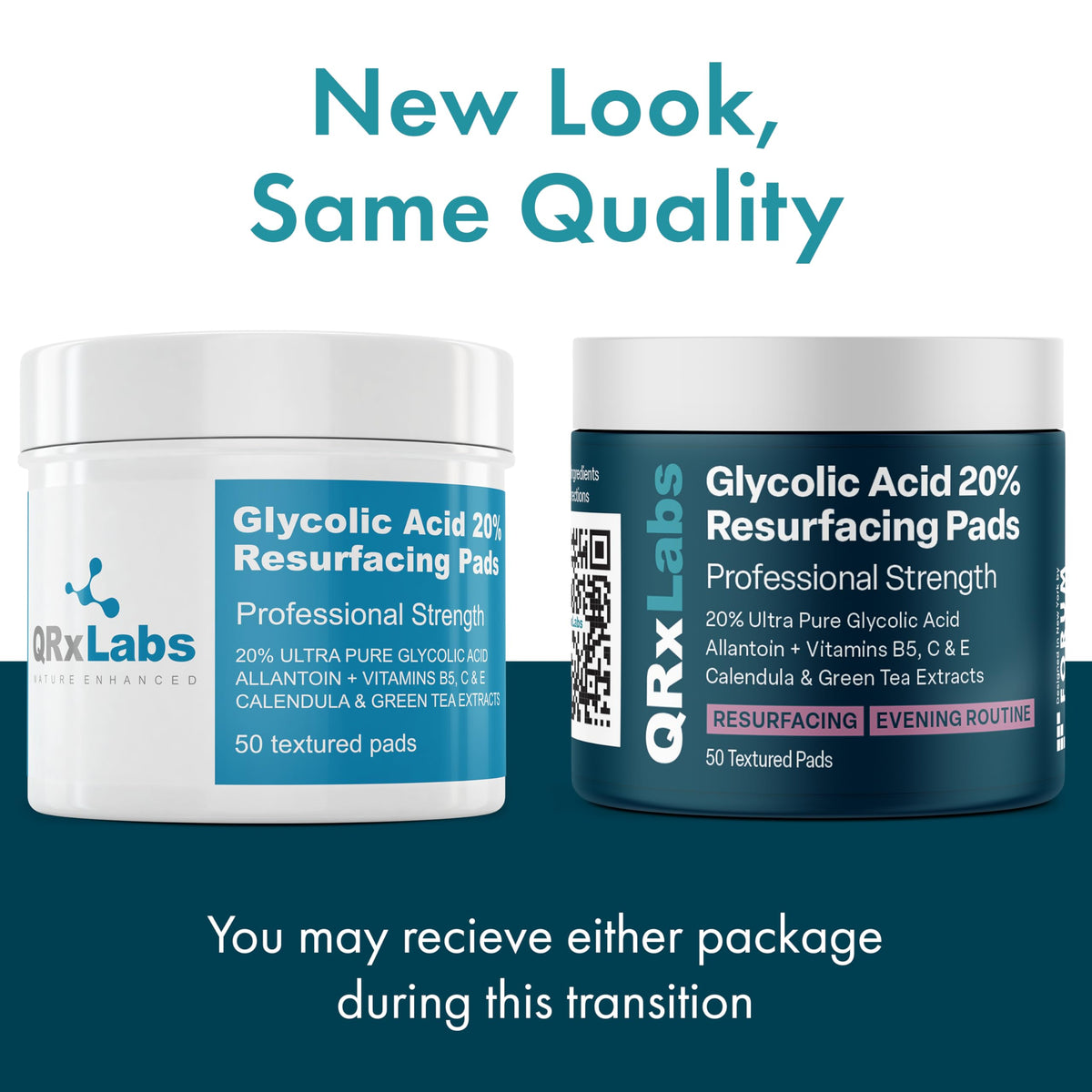 QRxLabs close-up textured pad surface displaying exfoliating texture for effective resurfacing