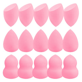 QSdywlyd front packaging showing 15 pink sealed sponges, hygienic and convenient