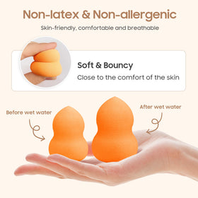 QSdywlyd sponge applying liquid foundation to cheek for seamless coverage and natural finish benefit