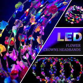 QSJQllo crown worn at night party showing soft LED glow enhancing festive atmosphere