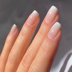 Qsnidy close-up of pink French ombré gradient highlighting salon shine