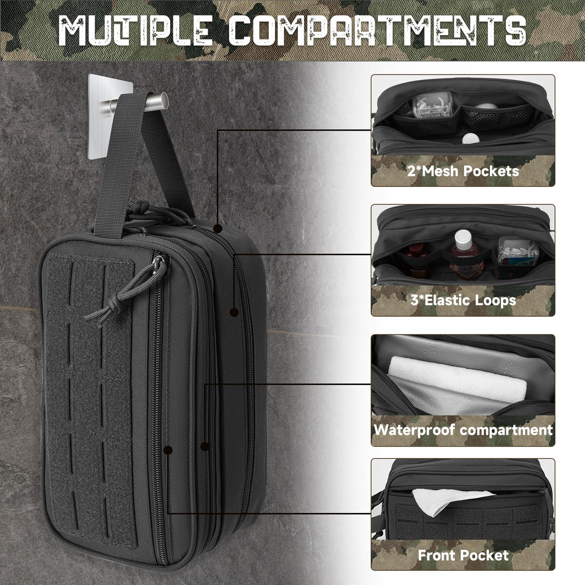 QT&QY MOLLE front panel for attaching extra pouches and accessories