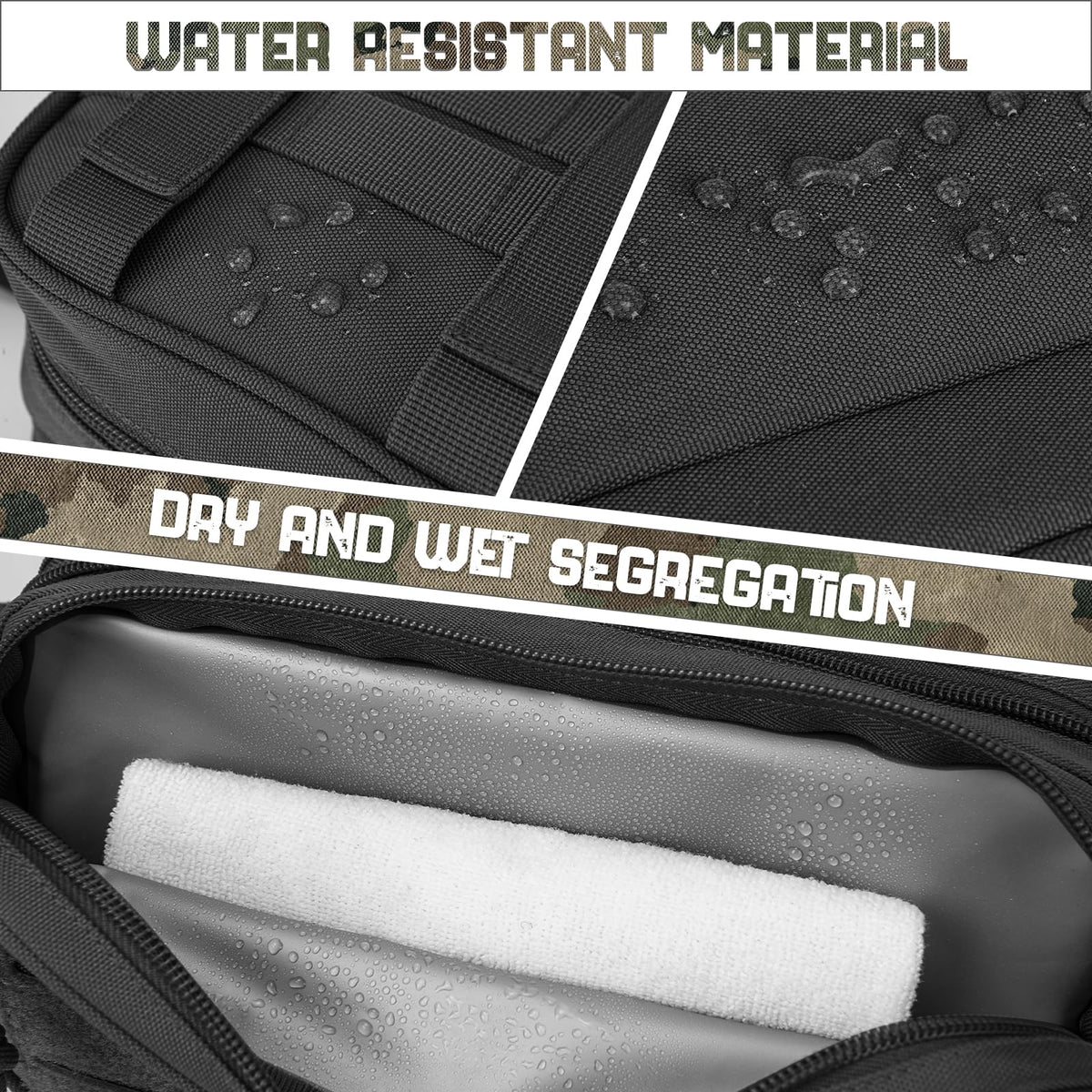 QT&QY wet and dry compartments protecting dry items from moisture