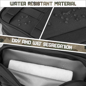 QT&QY wet and dry compartments protecting dry items from moisture
