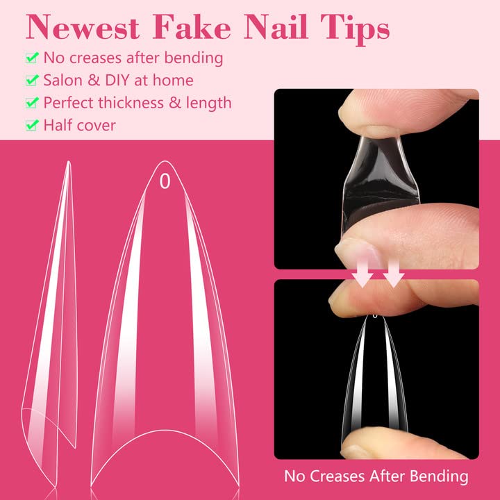 Quaferen close-up of curved stiletto tip edge showing smooth finish and easy shaping