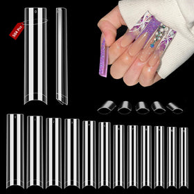 Quaferen front packaging showing 504 clear square nail tips and kit benefits