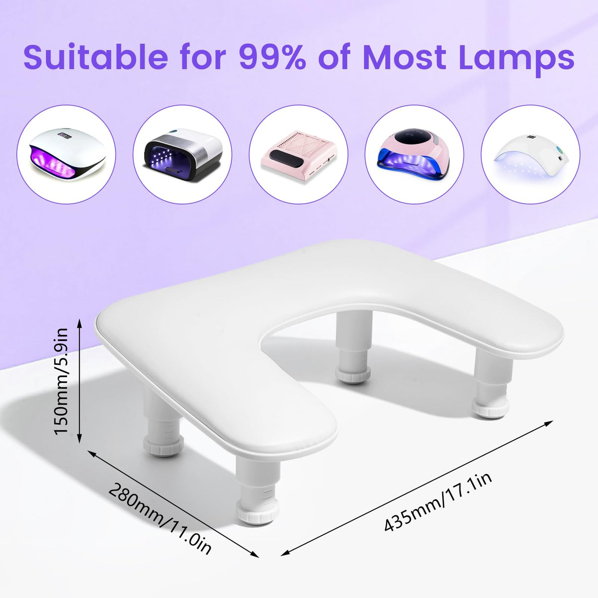 Quaferen arm rest in salon setting demonstrating steady hand support during manicure
