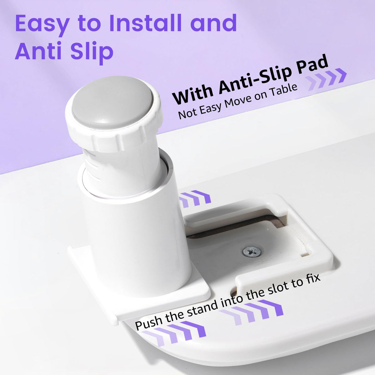 Quaferen beside nail dryer to show size compatibility and workspace efficiency
