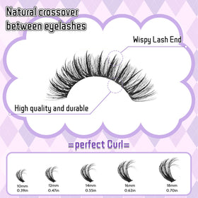QUAFFLY 100D and 150D lash clusters close-up showing volume texture
