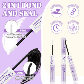 QUAFFLY lash bond and seal bottle demonstrating long-lasting hold