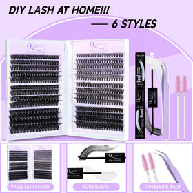 QUAFFLY close-up of lash cluster texture highlighting soft lightweight fibers