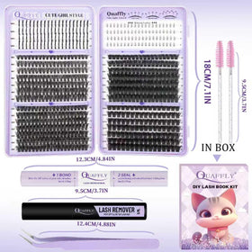 QUAFFLY close-up of lash fibers highlighting soft texture and natural blend benefit