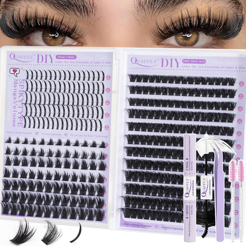 QUAFFLY front packaging showing full lash kit for easy selection