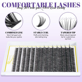 QUAFFLY lashes applied on eye demonstrating blended, natural-to-dramatic enhancement