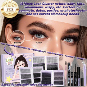 QUAFFLY close-up of three blended palettes showing varied lengths for versatile styling