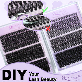 QUAFFLY tweezer and brush detail for precise placement and neat blending