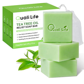 QualiLife soap front packaging showing brand and three-bar pack, promotes freshness
