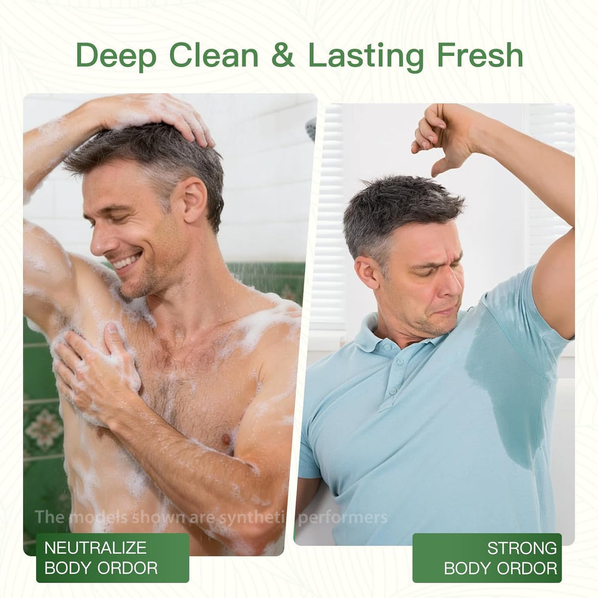 QualiLife soap in shower scene used by person to refresh skin after workout