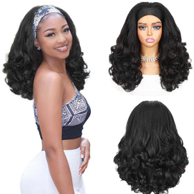 Quantum Love front view headband wig showing natural hairline and instant style