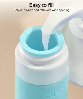 Quatish dispense orifice detail displaying precise cross-orifice for controlled use