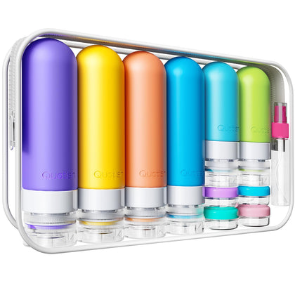 Quatish front view packaged set showing all components for organized travel