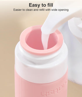 Quatish bottles inside a toiletry bag illustrating leakproof protection during travel