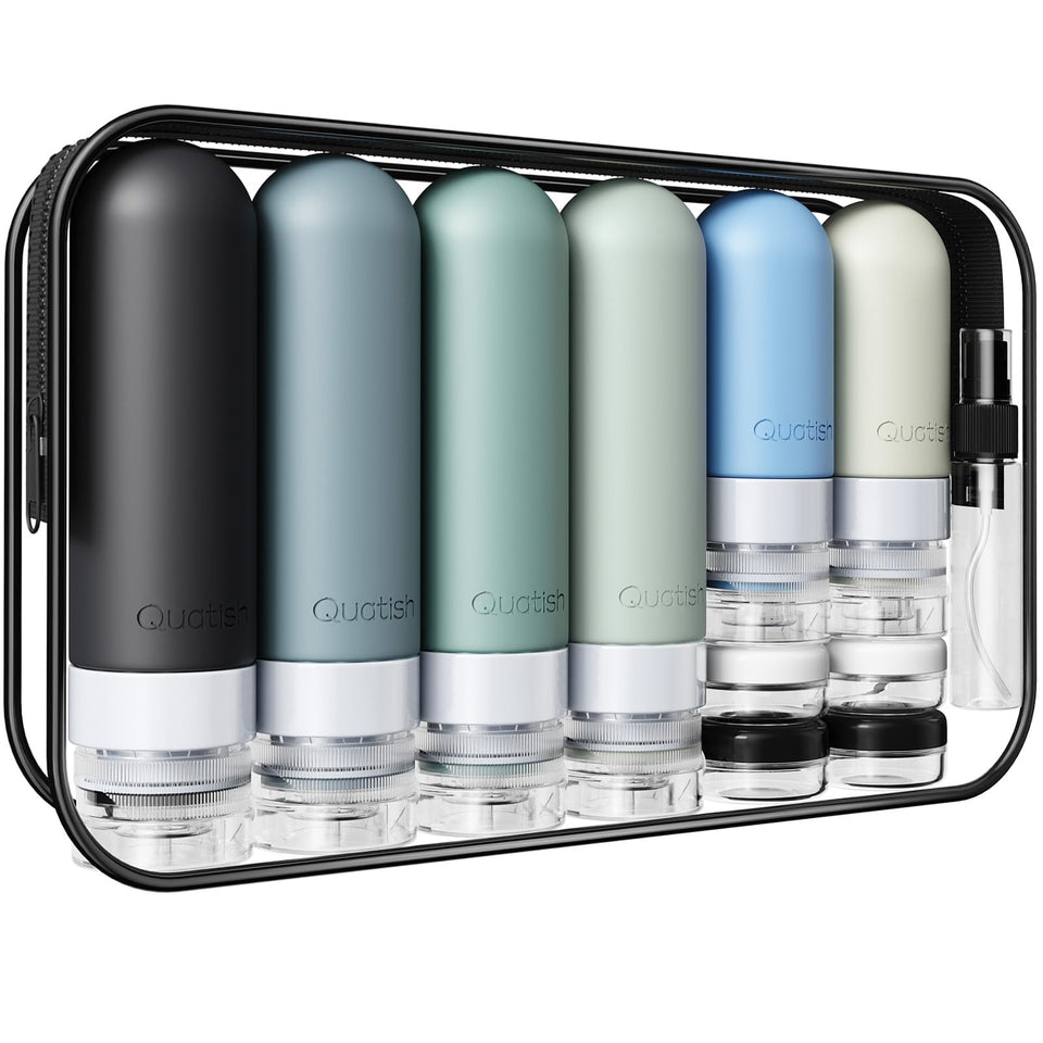 Quatish toiletry bag front view neatly organizes travel essentials