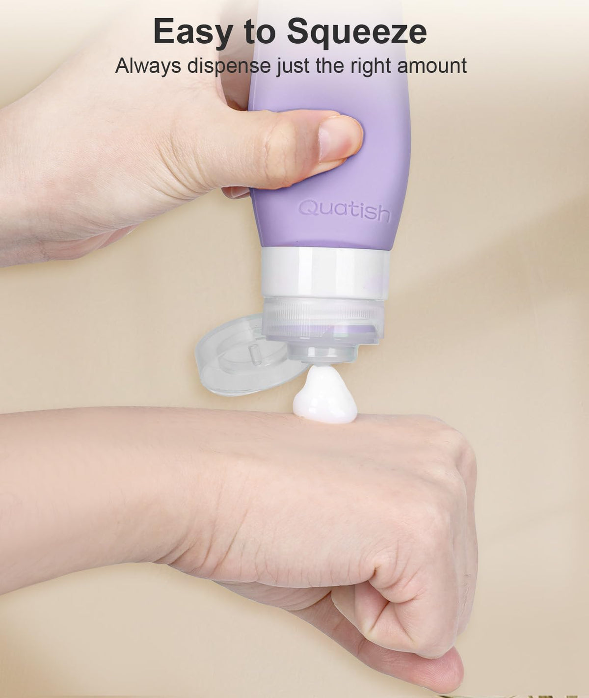 Quatish wide mouth refill view showing easy refill and cleaning advantage