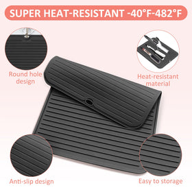 Quccefods mat holding flat iron and curling iron for organized styling
