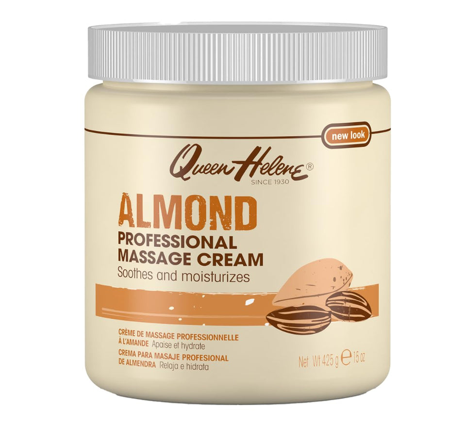 Queen Helene front packaging showing 15 oz jar and almond scent benefit