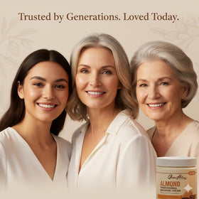 Queen Helene bottle with cocoa beans highlighting natural-sourced cocoa butter