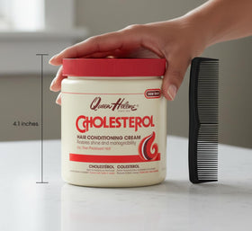 Queen Helene 15 oz jar beside a hand to show product size