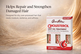 Queen Helene treatment applied in salon-style setting demonstrating improved manageability and shine