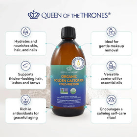 QUEEN OF THE THRONES amber glass closeup protecting oil quality