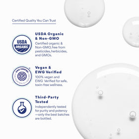 Queen of the Thrones label detail highlighting organic and hexane-free benefit
